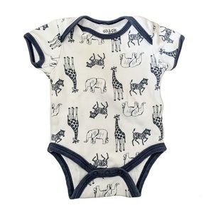 0-3 month Chick Pea safari animal bodysuit